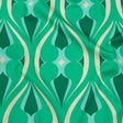 Stretch Cotton Sateen - Green Ogees - Owl Eyes Print - Mood Exclusive Groove Collection