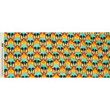 Stretch Cotton Sateen - Blue and Orange Abstract - Bohemian Bells Print - Mood Exclusive Groove Collection