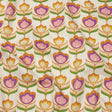 Stretch Cotton Sateen - Ivory, Pink and Yellow Floral - Tulip Twist Print - Mood Exclusive Groove Collection