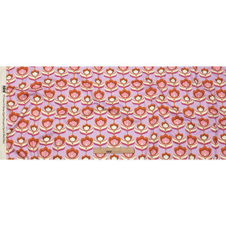 Stretch Cotton Sateen - Lavender, Pink and White Floral - Tulip Twist Print - Mood Exclusive Groove Collection