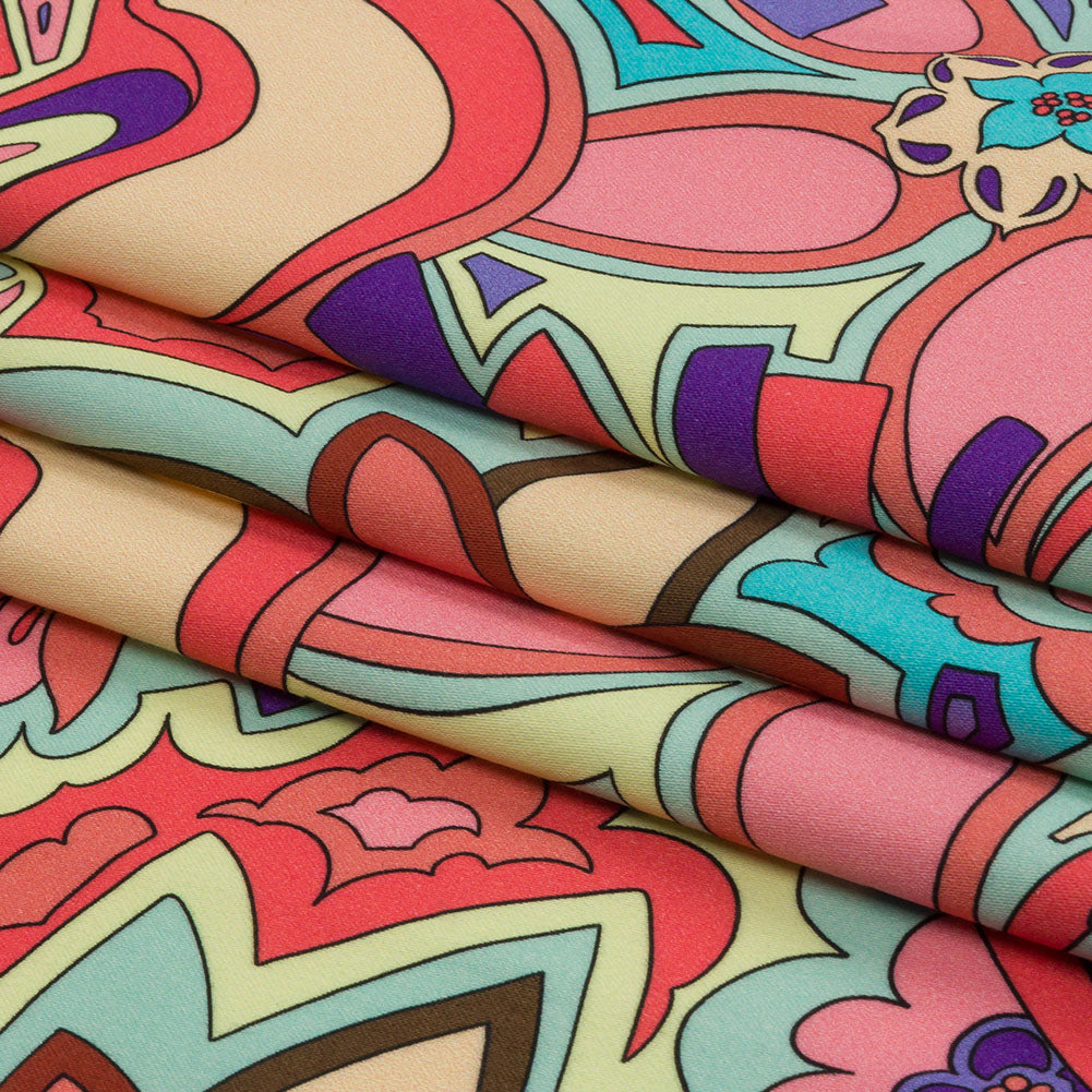 Stretch Cotton Sateen - Red and Purple Floral - Holy Grail Print - Mood Exclusive Groove Collection