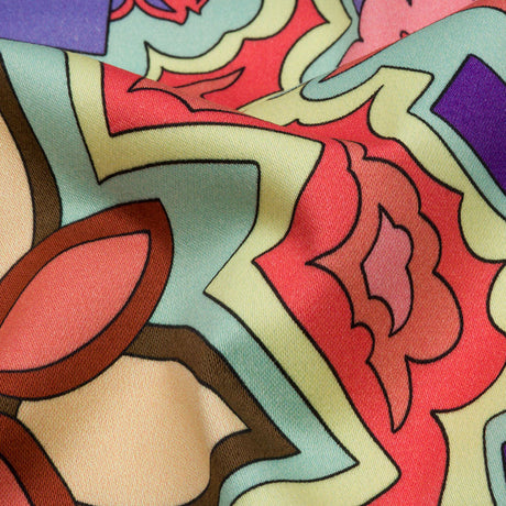 Stretch Cotton Sateen - Red and Purple Floral - Holy Grail Print - Mood Exclusive Groove Collection