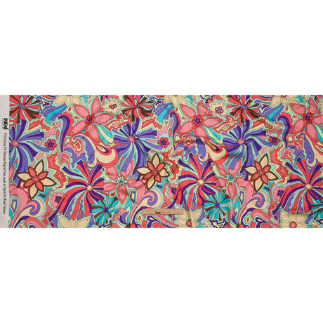 Stretch Cotton Sateen - Red and Purple Floral - Holy Grail Print - Mood Exclusive Groove Collection