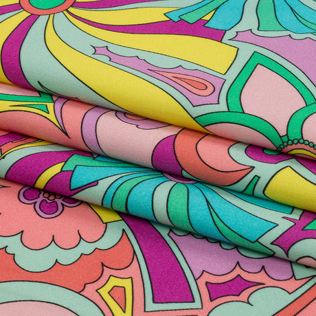 Stretch Cotton Sateen - Blue and Purple Floral - Holy Grail Print - Mood Exclusive Groove Collection