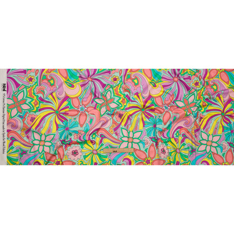 Stretch Cotton Sateen - Blue and Purple Floral - Holy Grail Print - Mood Exclusive Groove Collection