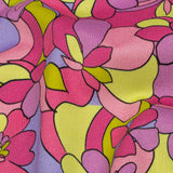 Stretch Cotton Sateen - Pink, Green and Periwinkle Floral - Floral Flow Print - Mood Exclusive Groove Collection