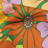 Stretch Cotton Sateen - Green, Purple and Orange Floral - Fanciful Flourish Print - Mood Exclusive Groove Collection