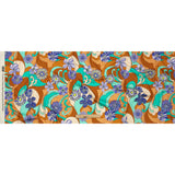 Stretch Cotton Sateen - Burnt Orange Swirls and Florals - Float Away Print - Mood Exclusive Groove Collection