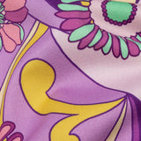Stretch Cotton Sateen - Purple Swirls and Florals - Float Away Print - Mood Exclusive Groove Collection