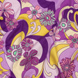 Stretch Cotton Sateen - Purple Swirls and Florals - Float Away Print - Mood Exclusive Groove Collection