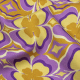 Stretch Cotton Sateen - Purple and Yellow Clovers - Lucky You Print - Mood Exclusive Groove Collection