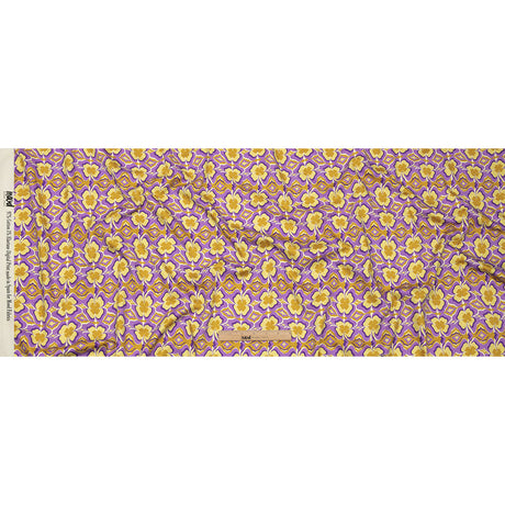 Stretch Cotton Sateen - Purple and Yellow Clovers - Lucky You Print - Mood Exclusive Groove Collection