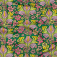 Stretch Cotton Sateen - Green Floral Rows - Flower Shower Print - Mood Exclusive Groove Collection