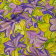 Stretch Cotton Sateen - Purple and Yellow Floral - Far Out Florals Print - Mood Exclusive Groove Collection