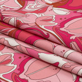 Stretch Cotton Sateen - Pink and White Floral - Far Out Florals Print - Mood Exclusive Groove Collection