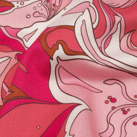 Stretch Cotton Sateen - Pink and White Floral - Far Out Florals Print - Mood Exclusive Groove Collection