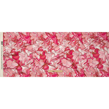 Stretch Cotton Sateen - Pink and White Floral - Far Out Florals Print - Mood Exclusive Groove Collection