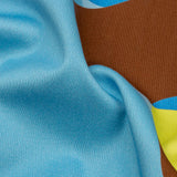 Stretch Cotton Sateen - Blue and Yellow Geometric - Gemstone Jubilee Print - Mood Exclusive Groove Collection
