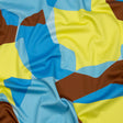Stretch Cotton Sateen - Blue and Yellow Geometric - Gemstone Jubilee Print - Mood Exclusive Groove Collection