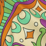Stretch Cotton Sateen - Orange Paisley Diamonds - Bejeweled Blaze Print - Mood Exclusive Groove Collection