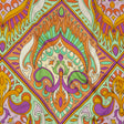 Stretch Cotton Sateen - Orange Paisley Diamonds - Bejeweled Blaze Print - Mood Exclusive Groove Collection