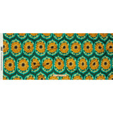 Stretch Cotton Sateen - Yellow and Teal Floral Ogees - Sunrise Divine Print - Mood Exclusive Groove Collection