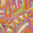 Stretch Cotton Sateen - Purple, Pink and Orange Paisley and Abstract - Surf City Psychedelia Print - Mood Exclusive Groove Collection