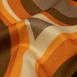 Stretch Cotton Sateen - Brown and Orange Abstract - Lava Flows Print - Mood Exclusive Groove Collection