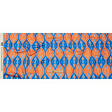 Stretch Cotton Sateen - Blue and Orange Ogees - Eye of the Storm Print - Mood Exclusive Groove Collection