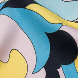 Stretch Cotton Sateen - Blue, Pink and Yellow Abstract - Magical Mystery Print - Mood Exclusive Groove Collection