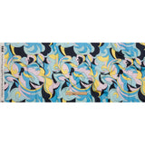 Stretch Cotton Sateen - Blue, Pink and Yellow Abstract - Magical Mystery Print - Mood Exclusive Groove Collection
