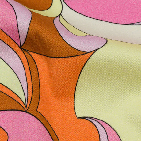 Stretch Cotton Sateen - Purple, Orange and Brown Abstract - Magical Mystery Print - Mood Exclusive Groove Collection