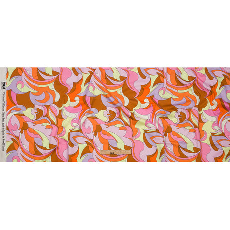 Stretch Cotton Sateen - Purple, Orange and Brown Abstract - Magical Mystery Print - Mood Exclusive Groove Collection