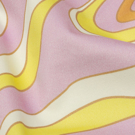 Stretch Cotton Sateen - Light Purple and Yellow Abstract - Carnival Candy Print - Mood Exclusive Groove Collection