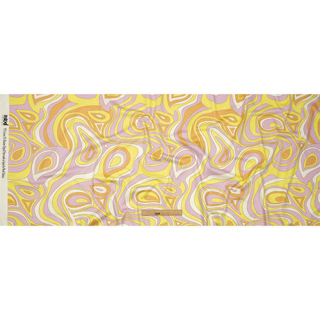Stretch Cotton Sateen - Light Purple and Yellow Abstract - Carnival Candy Print - Mood Exclusive Groove Collection