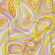 Stretch Cotton Sateen - Light Purple and Yellow Abstract - Carnival Candy Print - Mood Exclusive Groove Collection