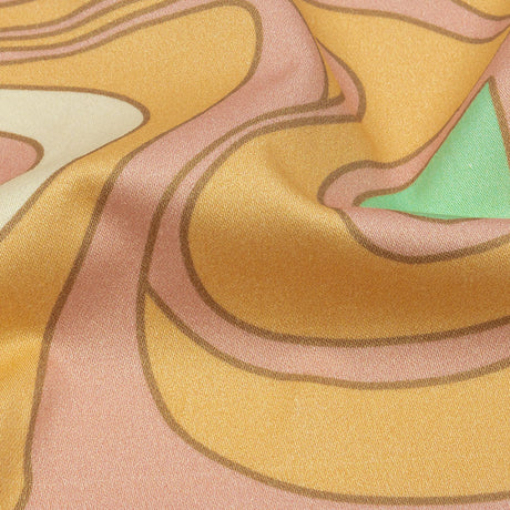 Stretch Cotton Sateen - Light Green, Orange and Pink Abstract - Carnival Candy Print - Mood Exclusive Groove Collection