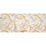 Stretch Cotton Sateen - White, Orange and Lavender Ribbons - Free Spirit Print - Mood Exclusive Groove Collection