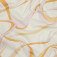 Stretch Cotton Sateen - White, Orange and Lavender Ribbons - Free Spirit Print - Mood Exclusive Groove Collection