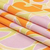 Stretch Cotton Sateen - Orange, Green and Purple Abstract - All Summer Long Print - Mood Exclusive Groove Collection