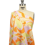 Stretch Cotton Sateen - Orange, Green and Purple Abstract - All Summer Long Print - Mood Exclusive Groove Collection