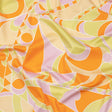 Stretch Cotton Sateen - Orange, Green and Purple Abstract - All Summer Long Print - Mood Exclusive Groove Collection