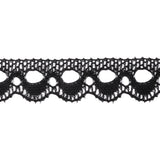 Black Scalloped Raschel Lace Trim - 0.75"