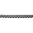 Black Scalloped Raschel Lace Trim - 0.75"