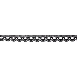 Black Scalloped Raschel Lace Trim - 0.75"