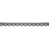Black Floral Wheels Scalloped Raschel Lace Trim - 0.625"