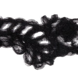 Famous NYC Designer Black Floral Vines Ruffled Tulle Lace Trim - 2.75"