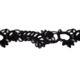 Famous NYC Designer Black Floral Vines Ruffled Tulle Lace Trim - 2.75"
