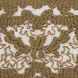 Olive Brown and Beige Abstract Floral Embroidered Lace Trim - 7"