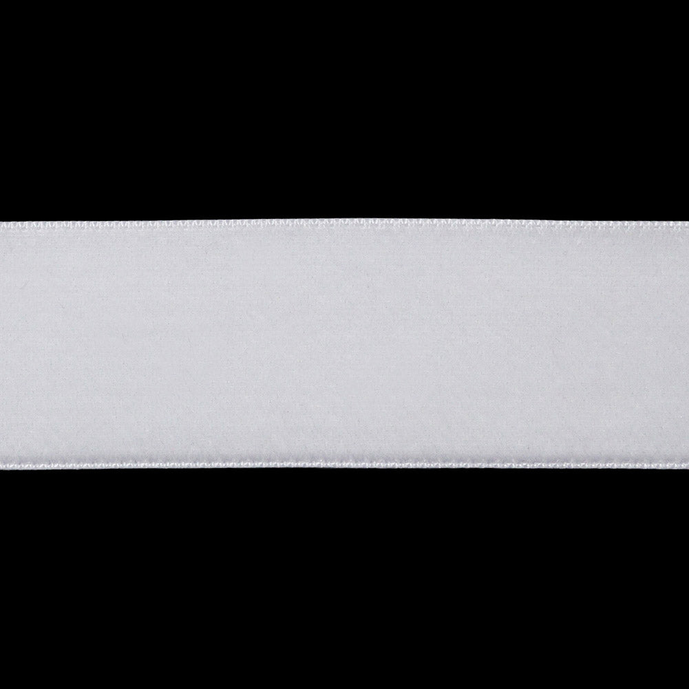 Japanese White Velvet Ribbon with Satin Backing - 1"